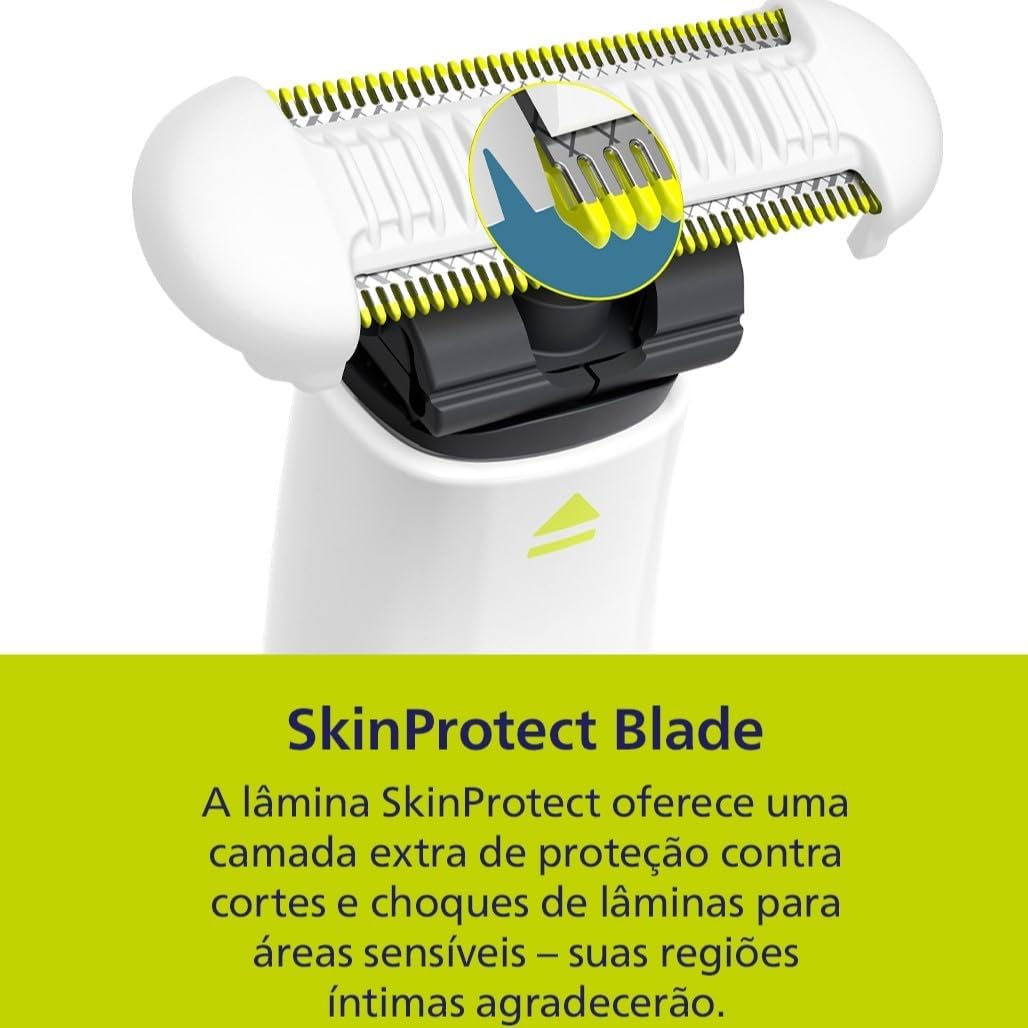 Aparador de Pelos Íntimo Philips OneBlade Intimate QP1924/10 À prova d'água - Bivolt